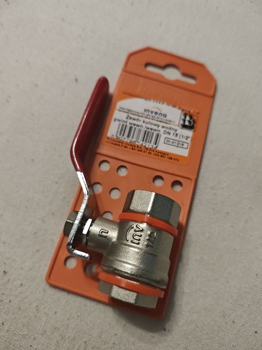 Nowy zawór kulowy wodny DN 15 1/2 cala INVENA