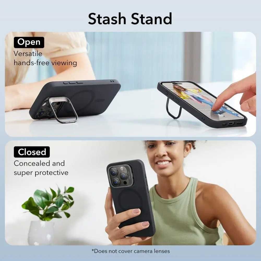 Чехол ESR Cloud Soft  Stash Stand (Halolock) для iPhone 15 Pro Black