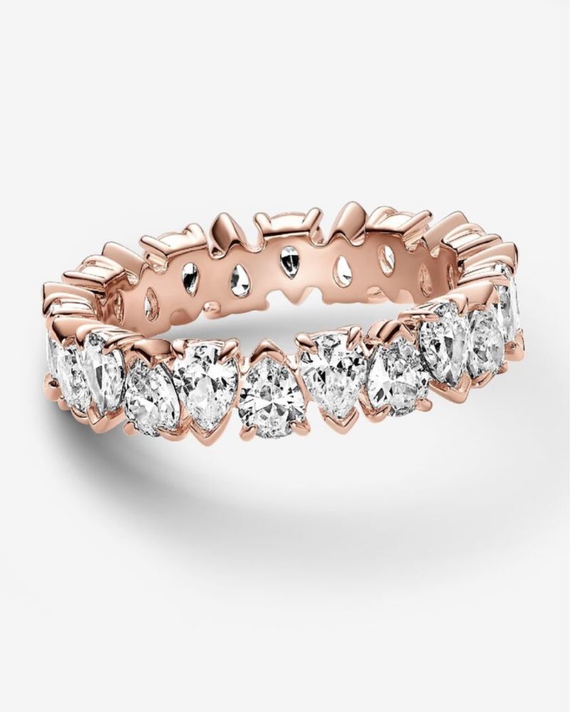 Anel Novo Pandora Aro Alternado Revestimento de ouro rosa 14k