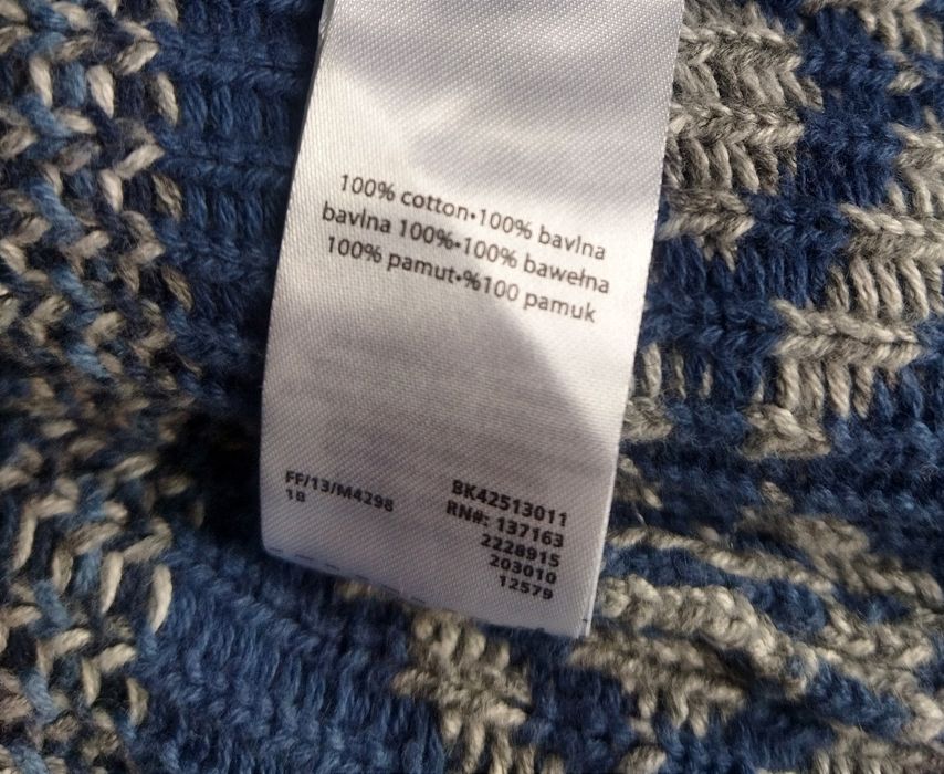 NOWY Ciepły sweter sweterek F&F chłopięcy rozmiar 68 (3-6 mies)