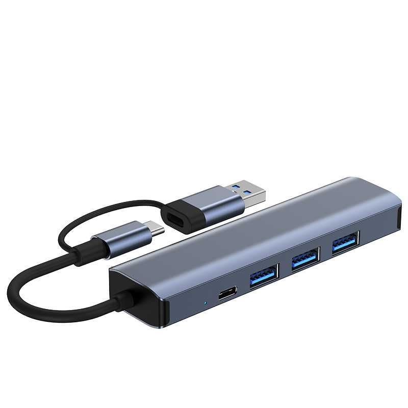 Rozgałęziacz adapter USB HUB przejściówka USB-6w1 3xUSB 3.0 LAN TYP-C