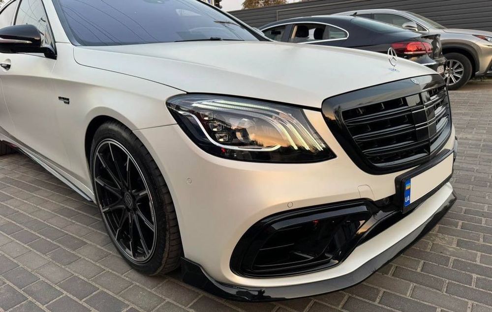 Губа на передний бампер Mercedes W222 накладка на бампер юбка обвес