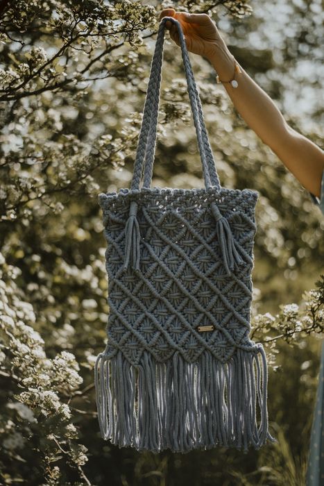 Torebka handmade eko bag A4 kolor irysowy boho