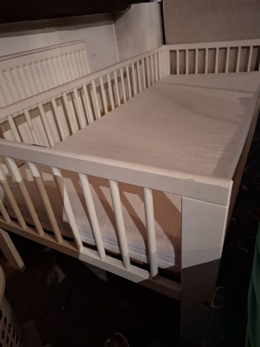 Łóżko łóżeczko dziecięce ikea sultan 70x160 biale drewniane