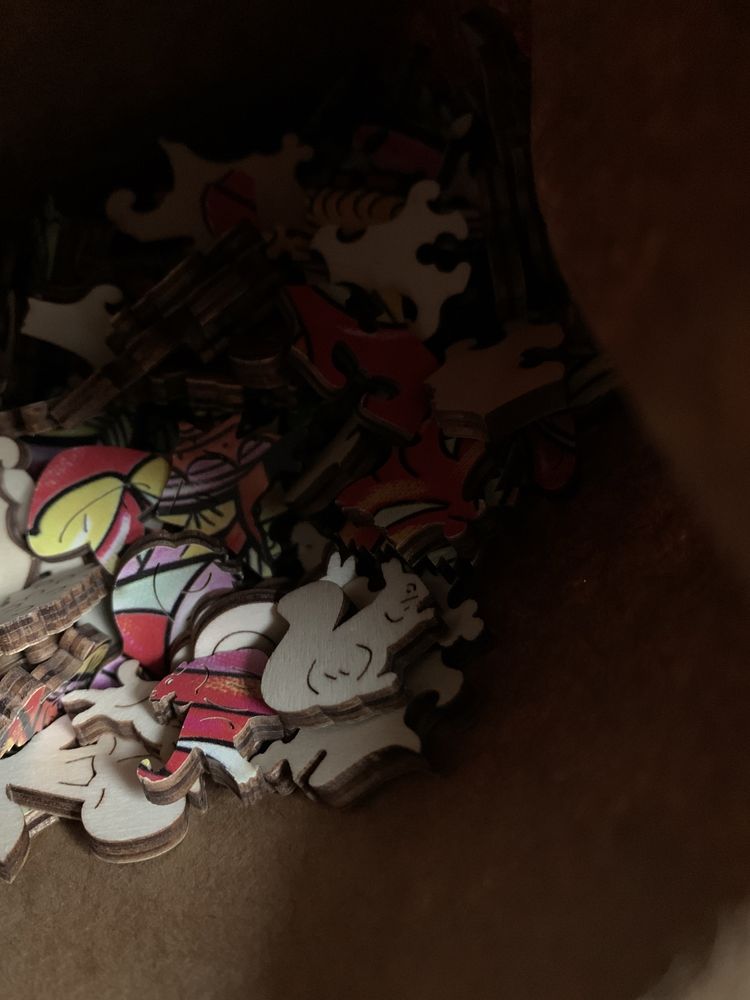 Puzzle drewniane Sowa 250 elementów 33 figurki rozmiar L