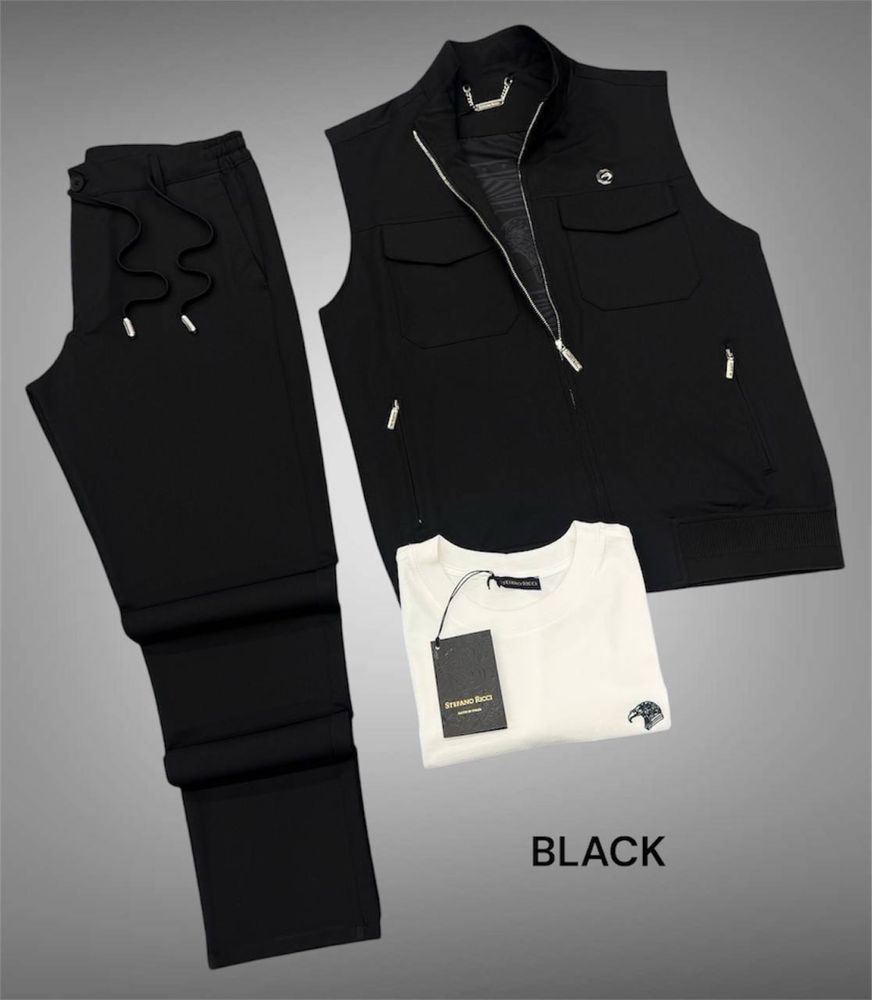 ШОУРУМ Чоловічий комплект трійка Stefano Ricci чорний/син S,M,L,XL,2XL