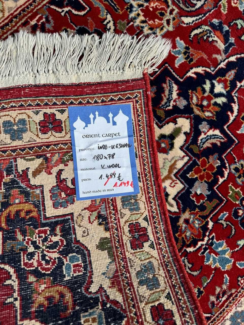 Nowy kaszmirowy r. tkany dywan perski Indo-Keshan 180x78 galeria 7 tyś