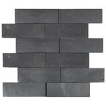 Płytka Łupek Black Slate NATURALNY 10x30x0,8-1,3