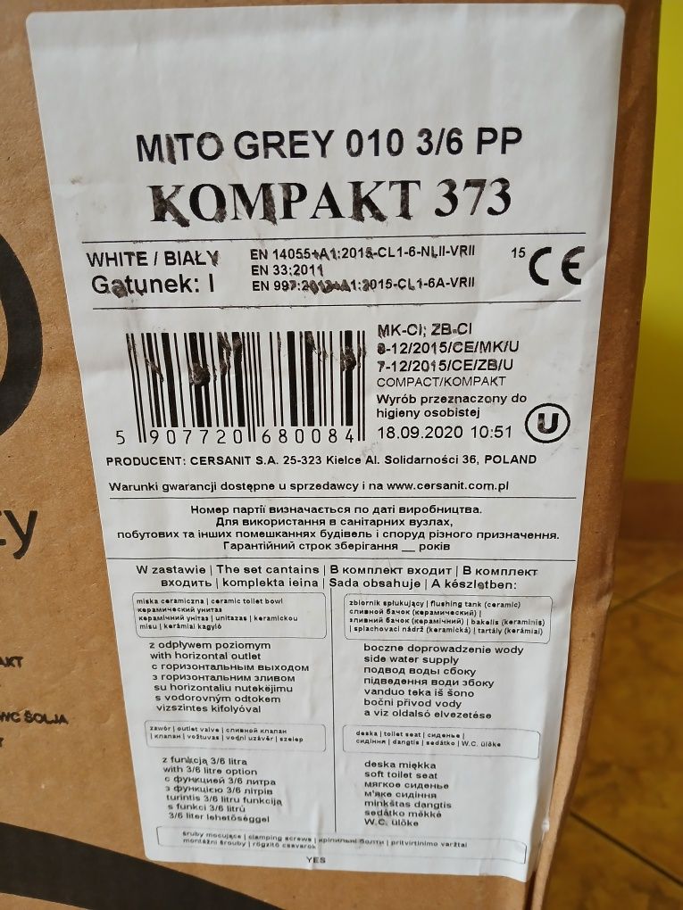 Kompakt WC 373 MITO GREY 010 3/6 PP