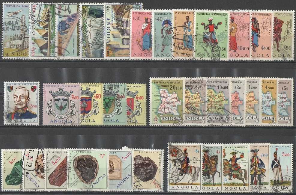 Filatelia: Angola - 128 selos diferentes