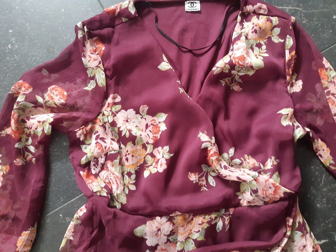 Sukienka damska vintage chanel kwiaty s na m
