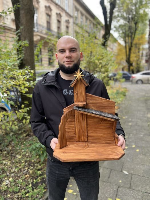 Різдвяна Шопка хатинка з дерева / Фігури Різдвяний Вертеп на подарунок