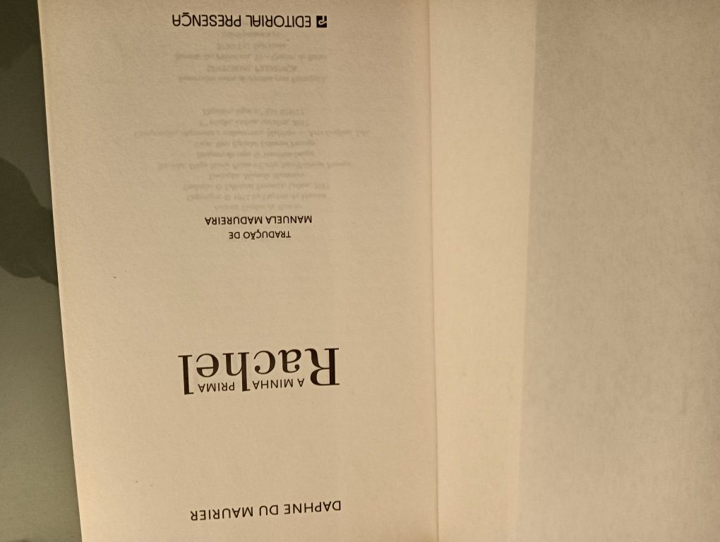 A Minha Prima Rachel	de Daphne Du Maurier; Novo!!