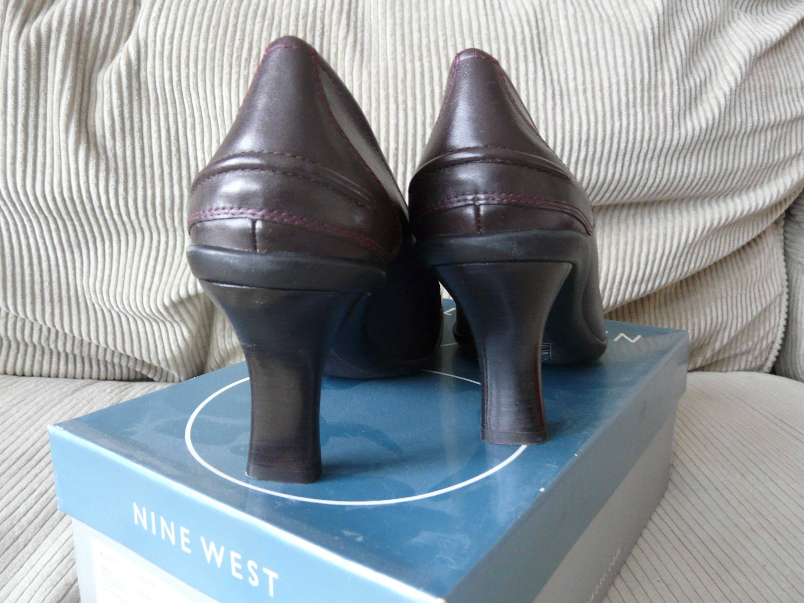 Nine West nowe czułenka 40 bordo/ciemny brąz