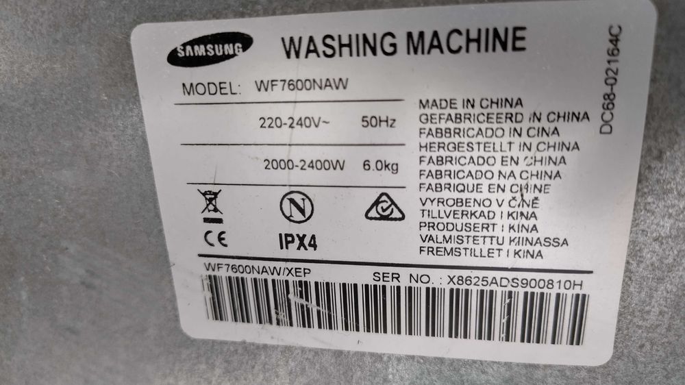 Maquina lavar Samsung WF7600NAW 6KG