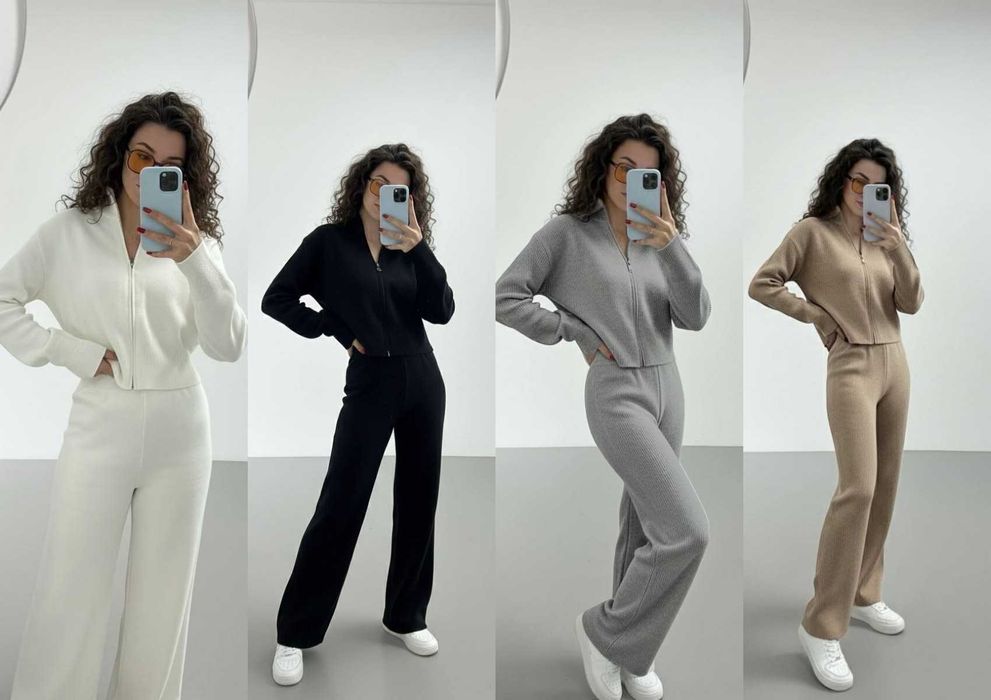 Жіночий теплий ангоровий костюм з ангори кофта і штани палаццо