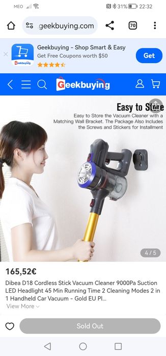 Aspirador sem fios Dibea D18 Excelente Estado!