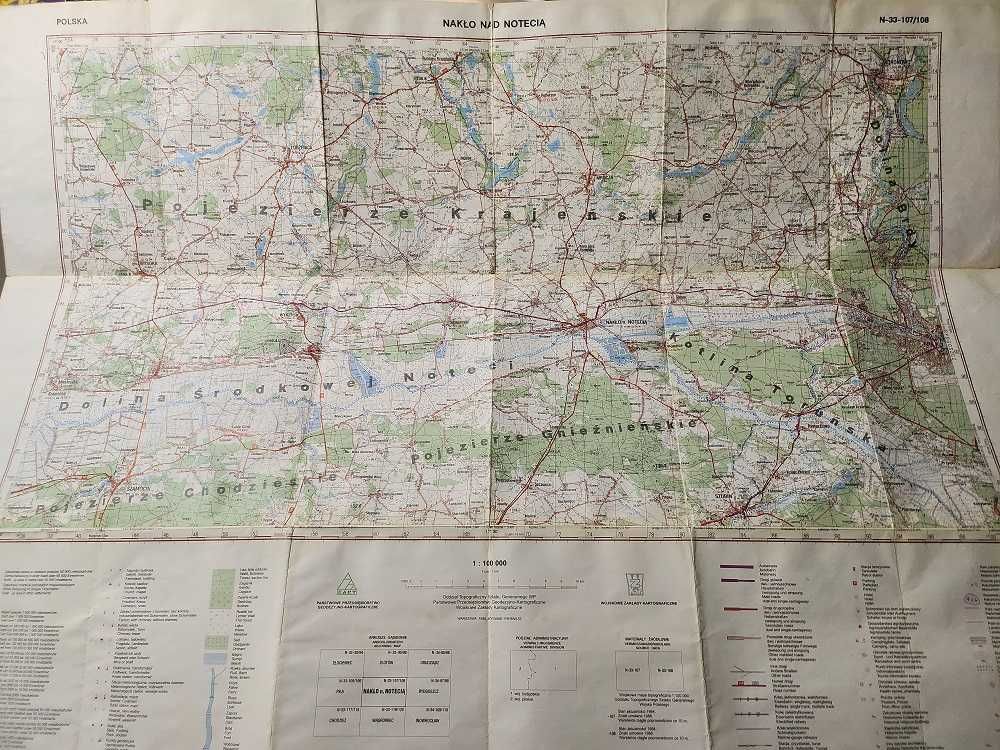 Zestaw 75 sztuk Map topograficznych Polski skala 1 do 100 tysięcy