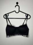 Czarny biustonosz panterka Victoria’s Secret Pink rozmiar M
