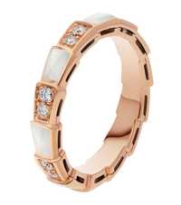 Bvlgari Rose Gold, Diamond and Pearl Serpenti Viper Ring кольцо ориг.