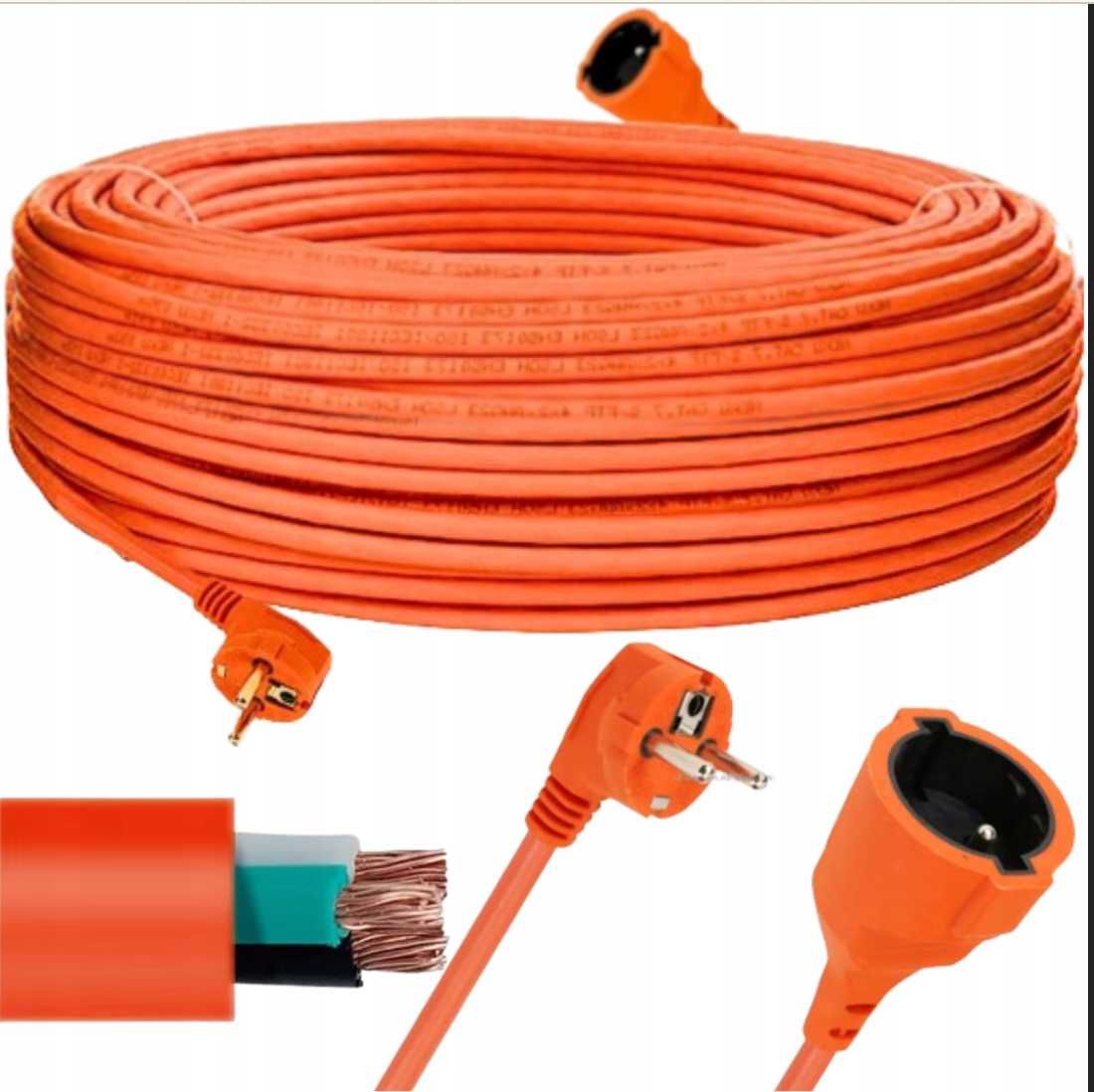 przedłużacz kabel ogrodowy do kosiarki 50m budowlany gruby sznur 3x2,5