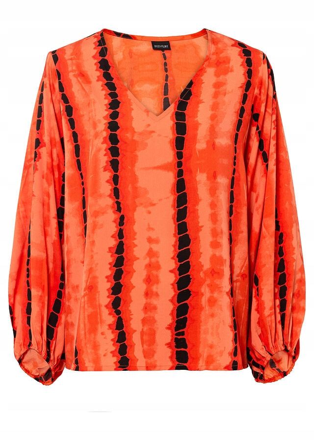 B.P.C pomarańczowa bluzka satynowa w czarne wzory ^40