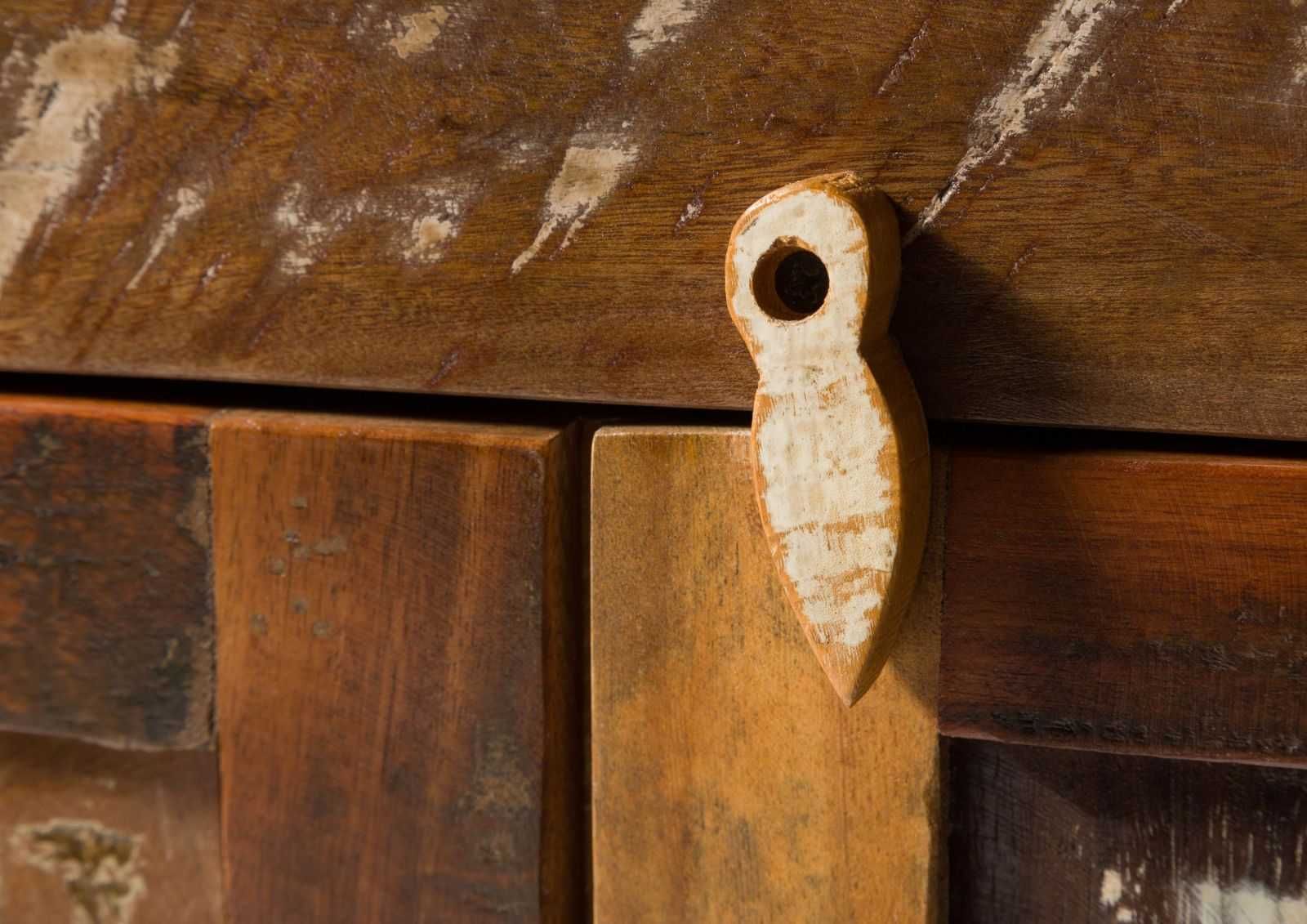 Stolik nocny szafka drewniany lakierowane drewno z odzysku BGM24.pl