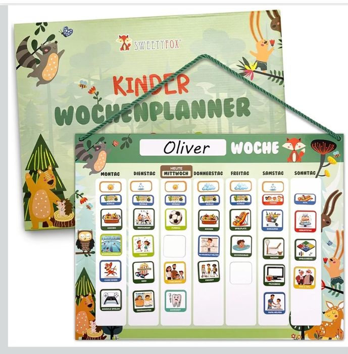 Tygodniowy planer dla dzieci – tablica magnetyczna Montessori