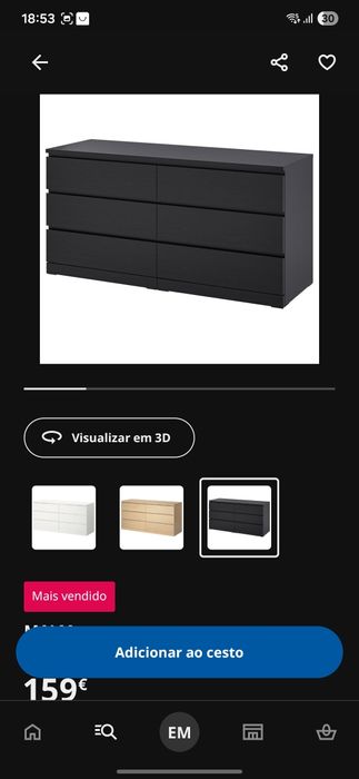 Comoda de 3 gavetas