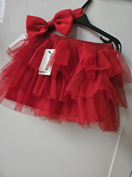 Zestaw walentynki kappahl tiulowa spodnica opaska czerwona 74/80