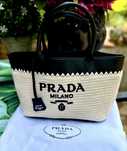 Pleciona torba koszyk Prada