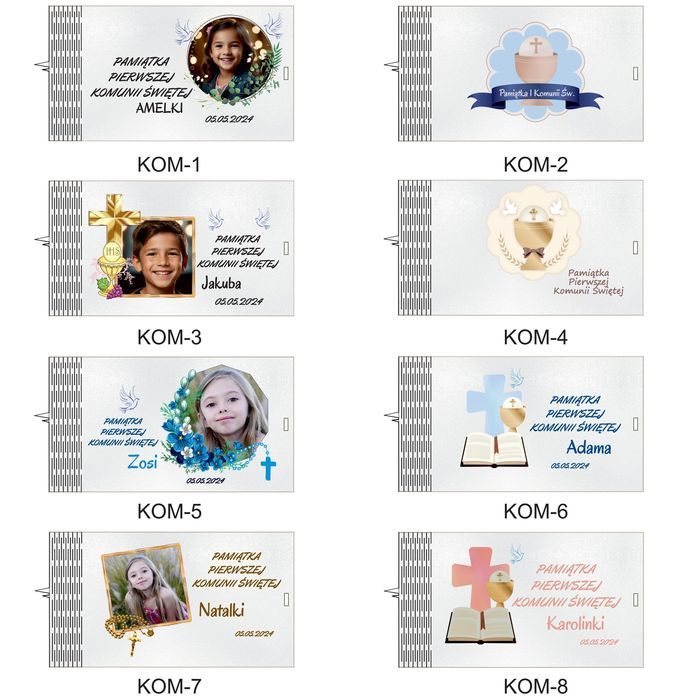 Drewniane pudełko na zdjęcia I Komunia Św miejsce na pendriva