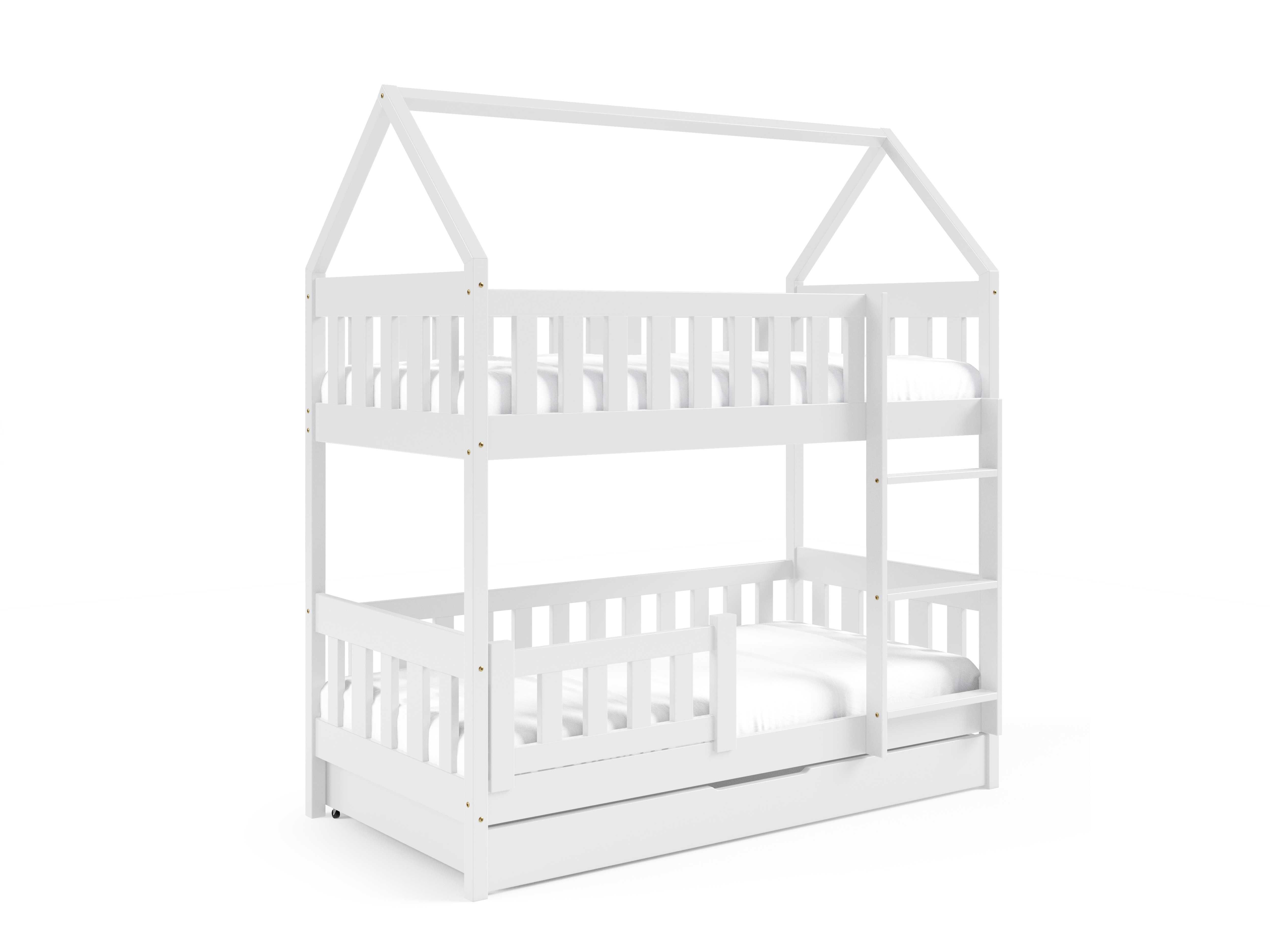Łóżko dla dzieci domek piętrowe 160x80 z materacami