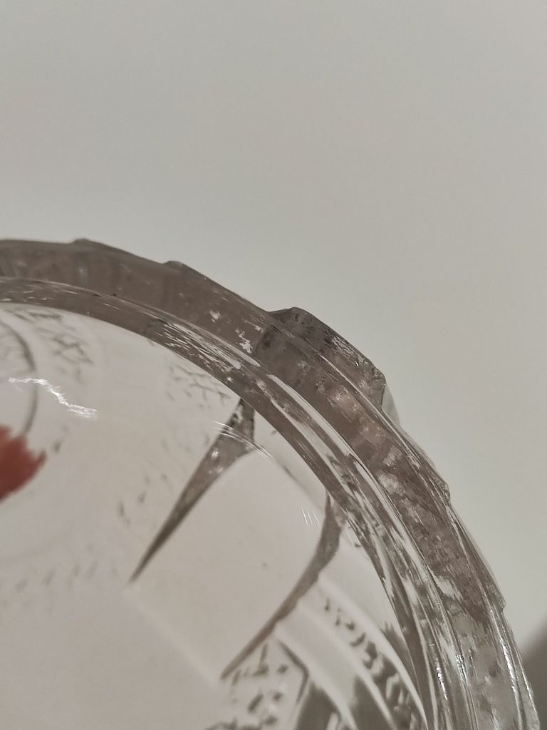 Szklana szkatułka, szklany pojemnik, miseczka bombonierka hortensja