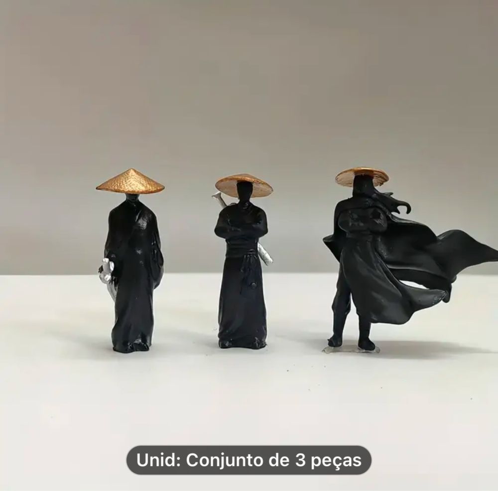 Conjunto de Estátuas Ninja - Miniaturas de Mestre da Espada
