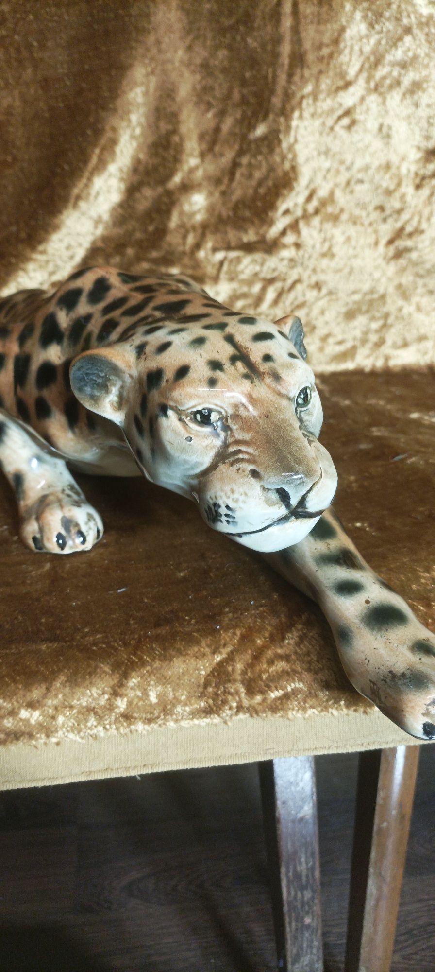 Figurka porcelanowa leopard Hirschau Keramik Unikat