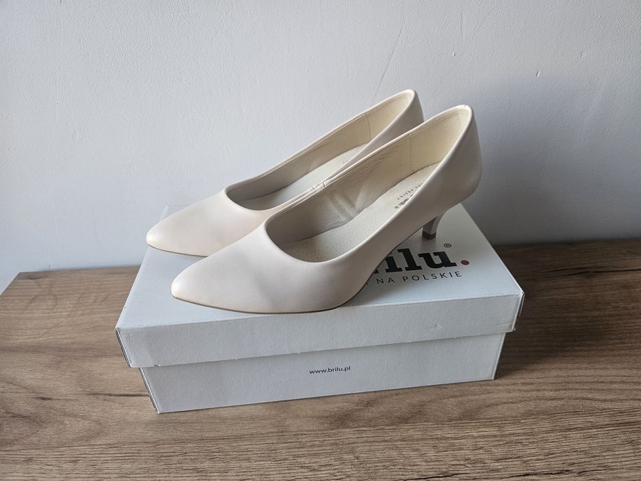 Buty ślubne nowe Brilu ecru 39