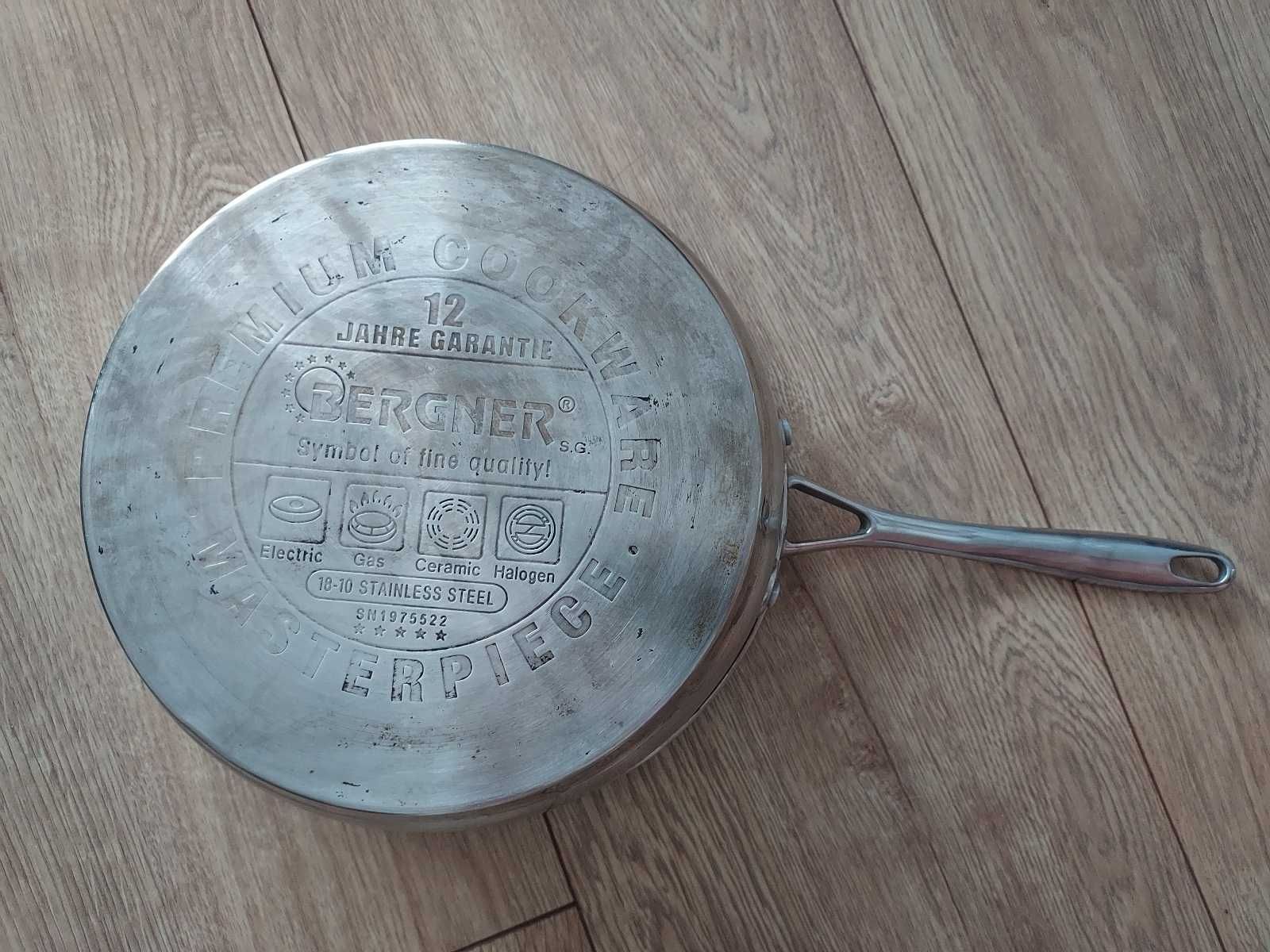 Patelnia stalowa Bergner wysoka, średnica 26cm