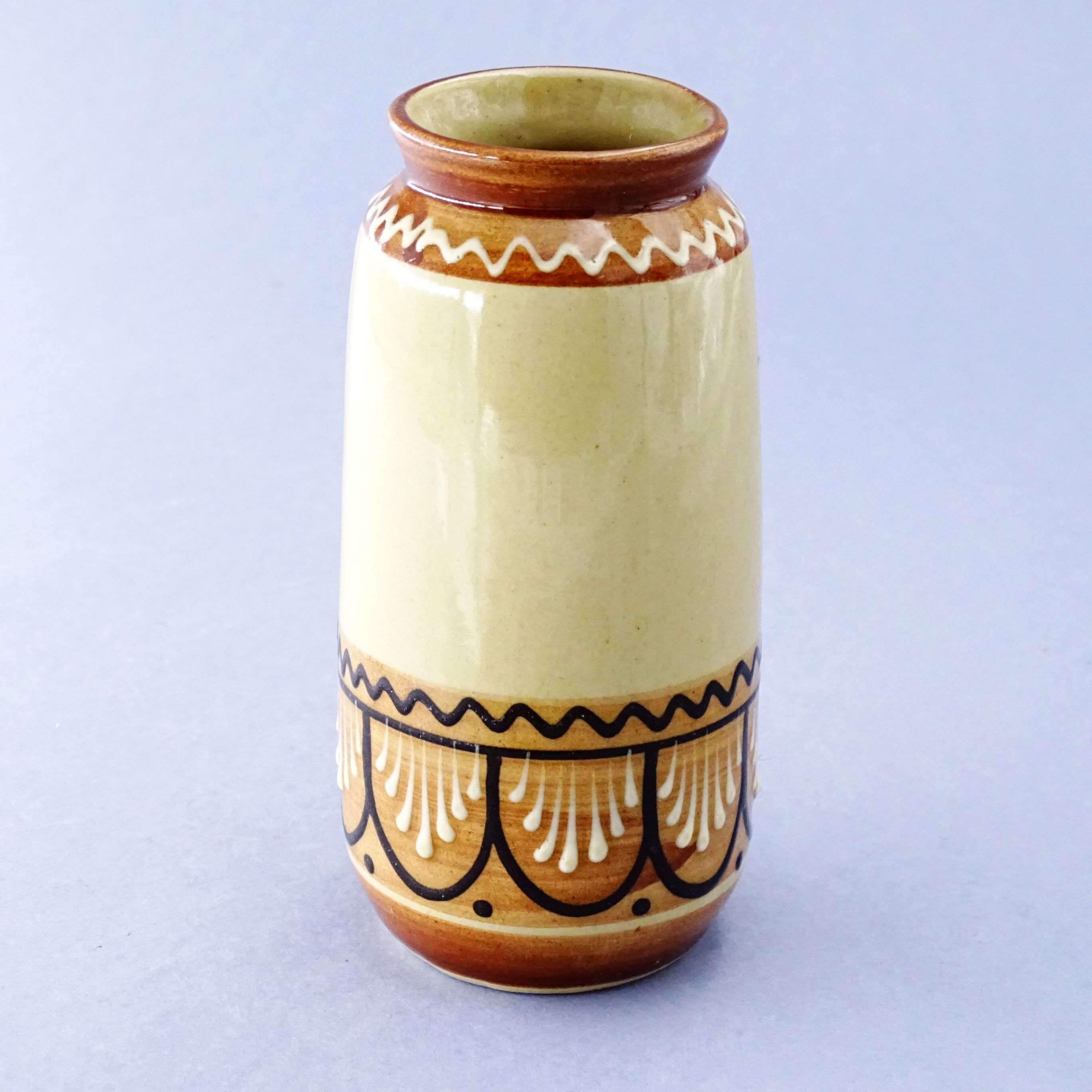 łużyce stary recznie malowany wazon wazonik ceramiczny
