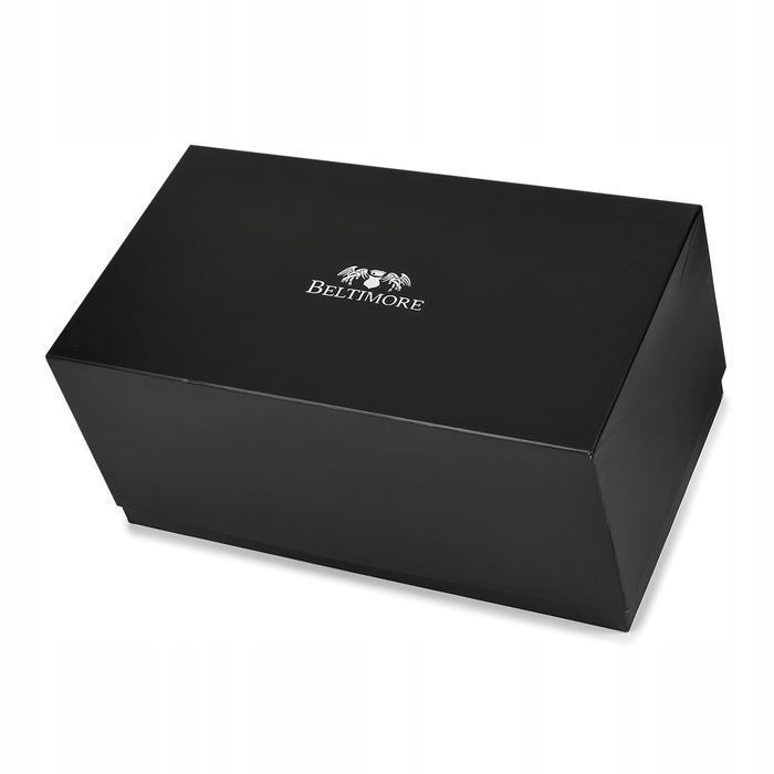 Beltimore kosmetyczka męska Skórzana saszetka duża czarna ze skóry nat