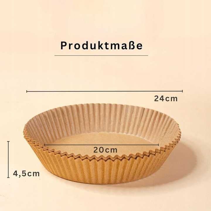 Wkłady do frytkownicy beztłuszczowej x100 papierowe 20cm tacki Hanaa