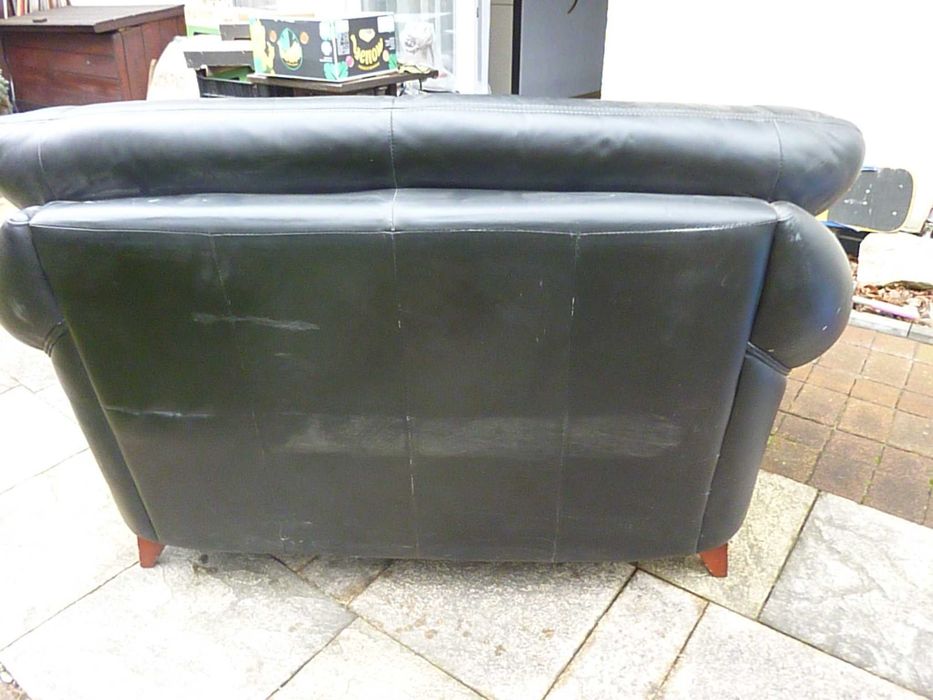 SOFA -skórzana-granatowa
