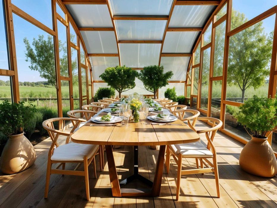 Konstrukcja drewniana- szklarnia, domek, sauna, zadaszenie basenu