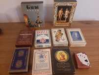 Naipes cartas tarot fournier gaudi caixa madeira baralhos mini baralho