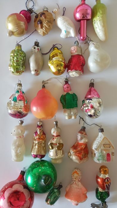 Елочные  игрушки  ссср  собака  дед мороз