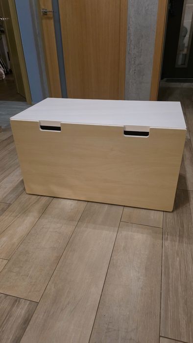 Ikea ławka z pojemnikiem na zabawki biały brzoza