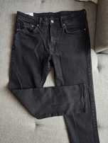 Czarne męskie jeansy straight regular fit H&M