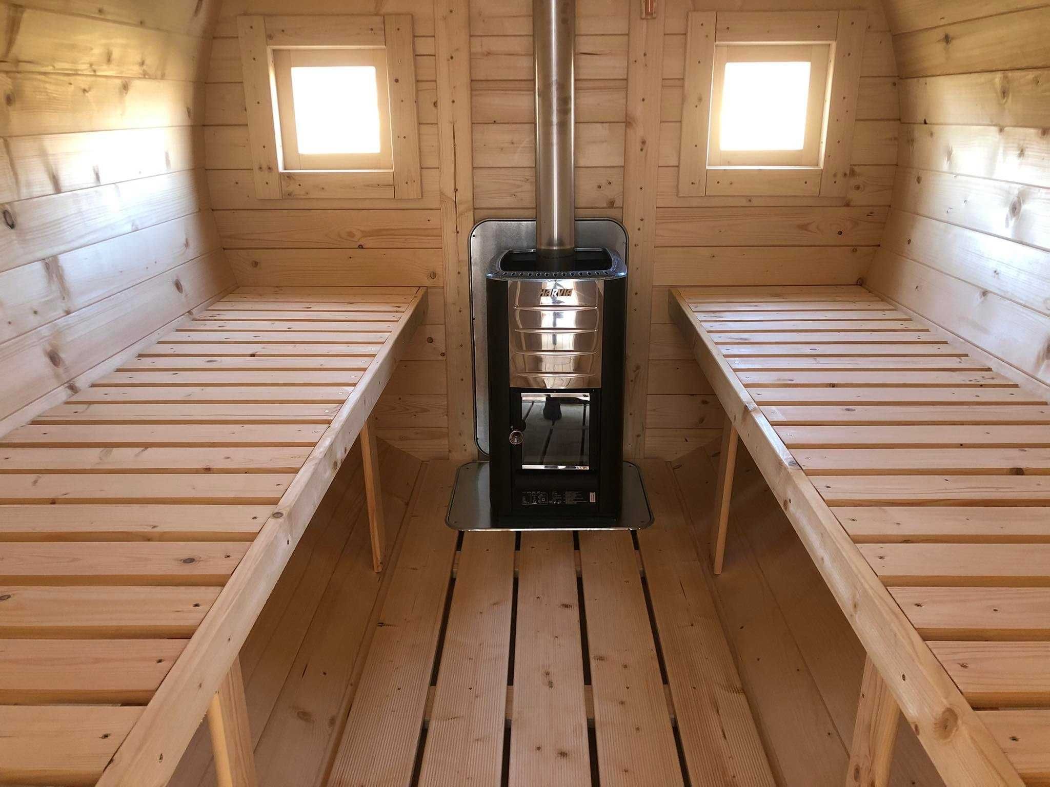 Sauna Ogrodowa 3,8 m x 2,2 m Cały komplet Piec Szatnia Raty Leasing