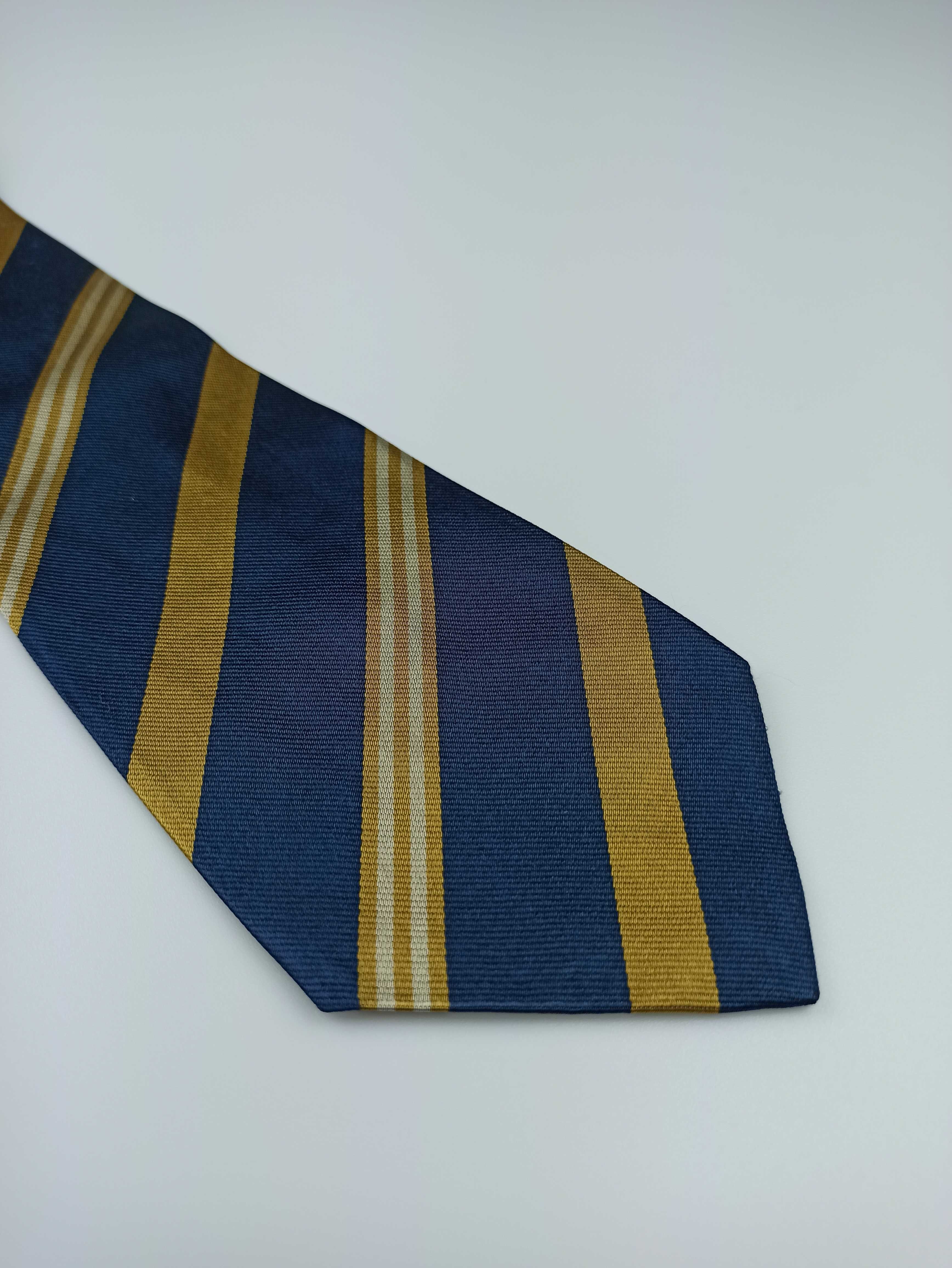 Ermenegildo Zegna granatowy jedwabny krawat w paski
