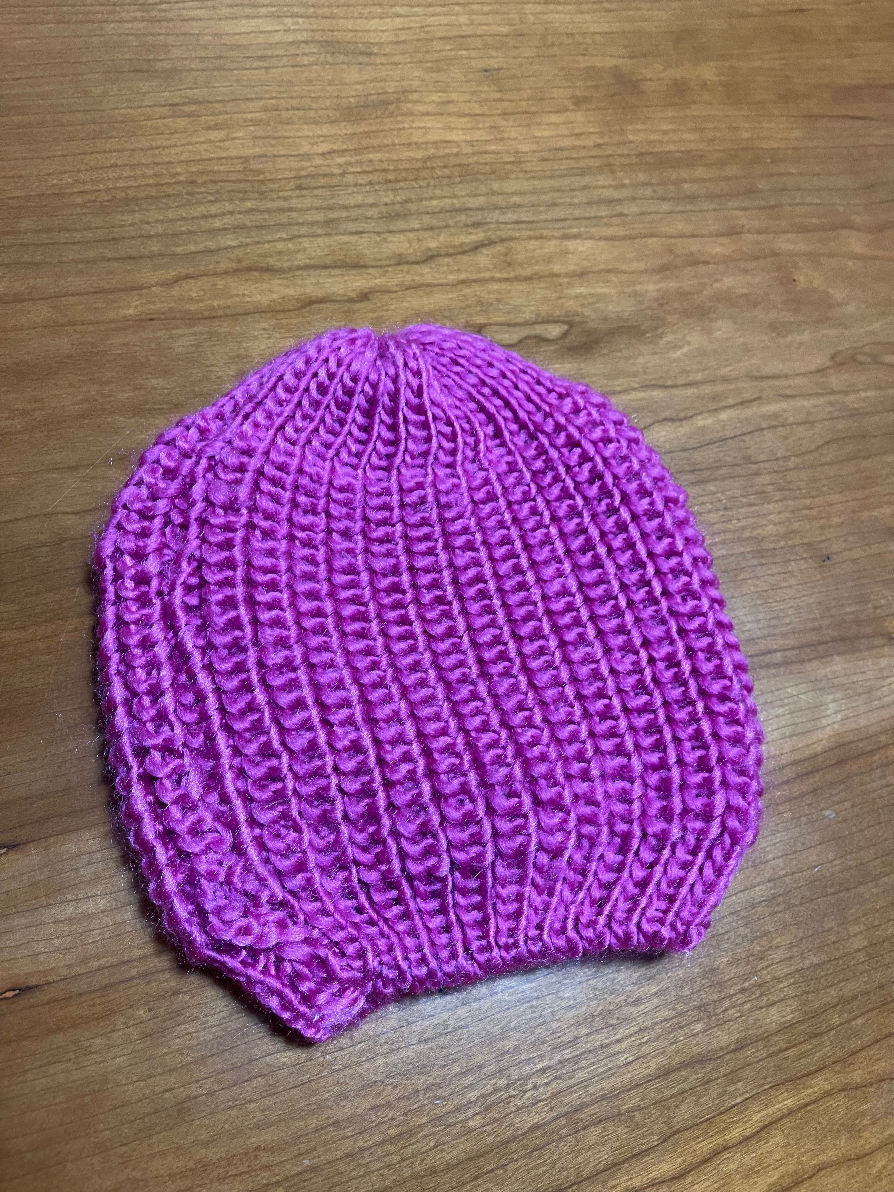 Gorro rosa de malha